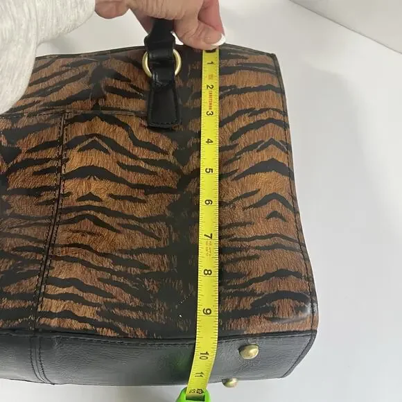 Patricia Nash Leather Primrose Satchel Handbag Animal Print Tiger Crossbody NEW - Picture 16 of 16